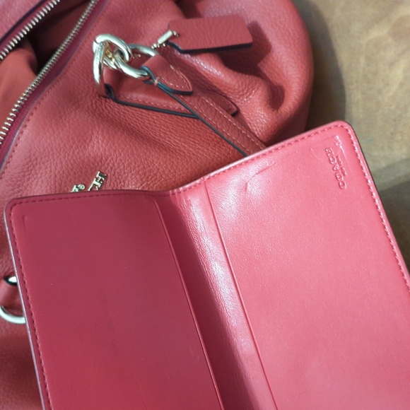 Red Coach Purse with coordinating check book holder. - Picture 7 of 7